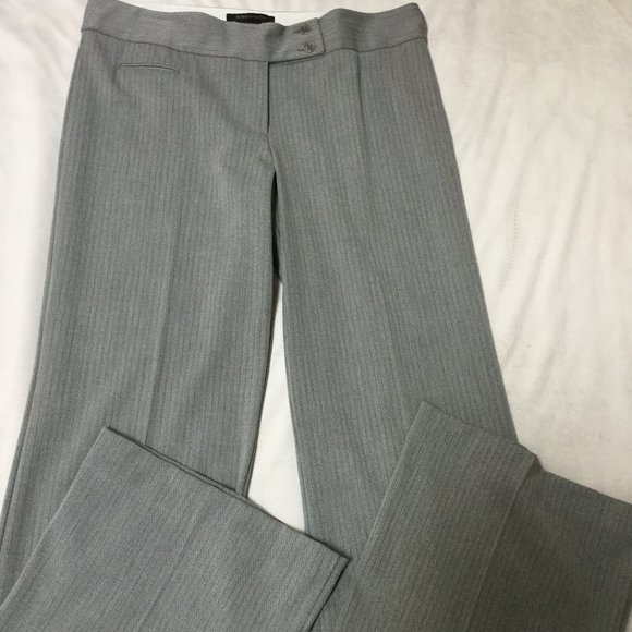 BCBGMaxAzria Womens Size 10 Gray Herringbone Stripe Pants Trousers Wide Leg NWOT - Picture 7 of 12